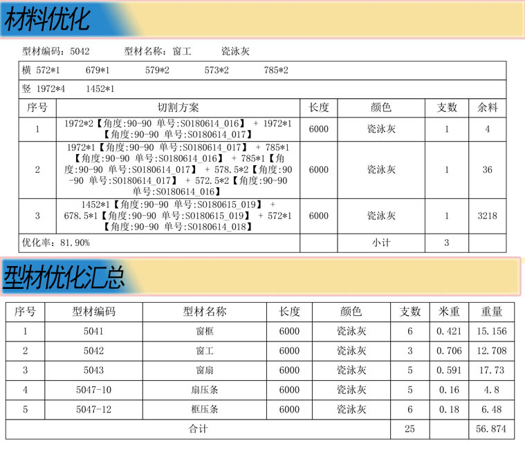 门窗大师傅型材优化